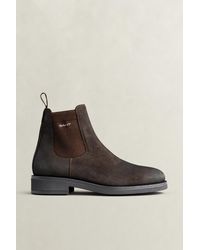 GANT - Prepdale Leather Chelsea Boots Dark - Lyst