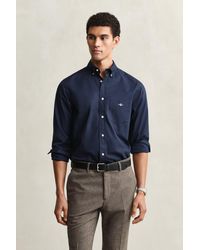 GANT - Regular Fit Short Sleeve Poplin Shirt - Lyst