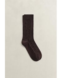 GANT - Cable Knit Socks Deep - Lyst