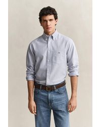 GANT - Classic Regular Striped Oxford Shirt College - Lyst