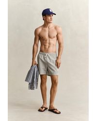 GANT - Striped Seersucker Swim Shorts - Lyst