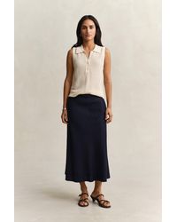 GANT - Flared Linen Blend Skirt Evening - Lyst