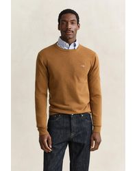 GANT - Lambswool Crew Neck Sweater - Lyst