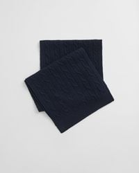 GANT - Cable Knit Wool Scarf - Lyst