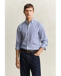 GANT - Striped Classic Poplin Shirt College - Lyst