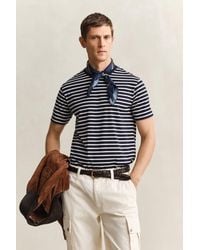GANT - Pima Cotton Striped T-Shirt Evening - Lyst