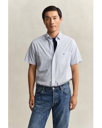 GANT - Gingham Classic Poplin Short Sleeve Shirt - Lyst