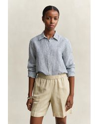 GANT - Regular Fit Striped Linen Shirt Evening - Lyst