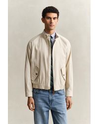 GANT - Linen Blend Harrington Jacket Soft Oat - Lyst