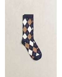 GANT - Argyle Check Socks Evening - Lyst