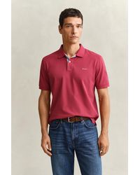GANT - Contrast Piqué Polo Shirt - Lyst