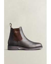 GANT - Prepdale Leather Chelsea Boots Dark - Lyst