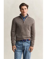 GANT - Merino Wool Half-Zip Sweater - Lyst