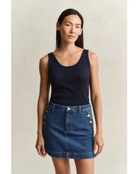 GANT - Ribbed Tank Top Evening - Lyst