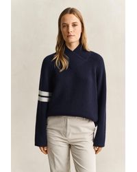 GANT - Ribbed Wool Sweater Evening - Lyst