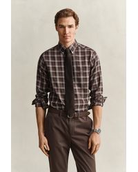 GANT - Checked Twill Shirt - Lyst
