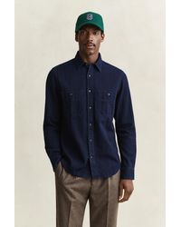 GANT - Herringbone Shirt Dark - Lyst
