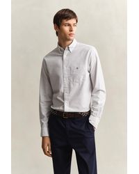 GANT - Banker Stripe Classic Oxford Shirt - Lyst