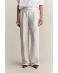 GANT - Striped Linen Blend Pants Eggshell - Lyst