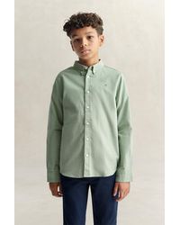 GANT - Teens Teen Boys Shield Oxford Shirt Dark Moss - Lyst