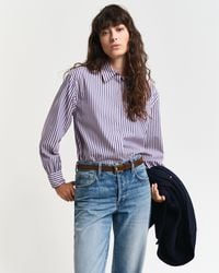 GANT - Relaxed Fit Striped Volume Sleeve Shirt () - Lyst