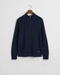 GANT - Ribbed Cotton Half-Zip Sweater - Lyst