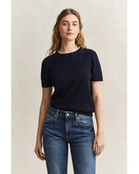 GANT - Short Sleeve Sweater Evening - Lyst