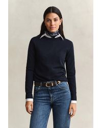 GANT - Extra Fine Merino Wool Crew Neck Sweater - Lyst