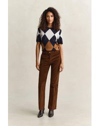 GANT - Flared Velvet Pants Mahogany - Lyst