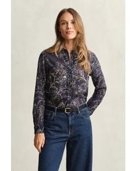 GANT - Regular Fit Floral Print Cotton Silk Shirt Evening - Lyst