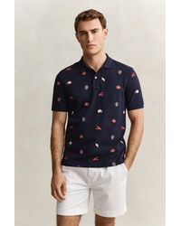 GANT - Embroidered Polo Shirt Evening - Lyst
