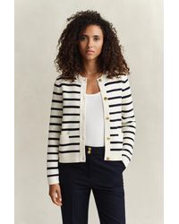 GANT - Knitted Cotton Jacket Cream - Lyst