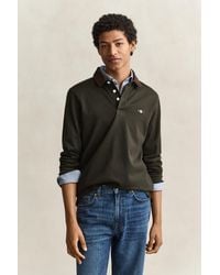 GANT - Corduroy Collar Rugger Dark Moss - Lyst