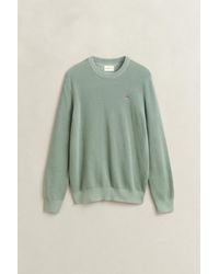 GANT - Textured Cotton Crew Neck Sweater - Lyst