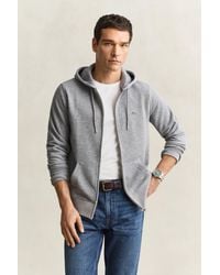 GANT - Shield Zip Hoodie Melange - Lyst