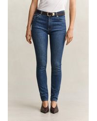GANT - Skinny Stretch Jeans Mid Worn In - Lyst