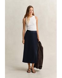 GANT - Pleated Midi Skirt - Lyst