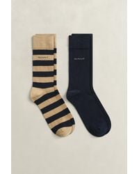 GANT - 2-Pack Barstripe & Solid Socks Dark - Lyst