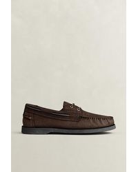 GANT - Yardport Suede Boat Shoes Dark - Lyst