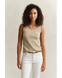 GANT - Cable Knit Tank Top - Lyst