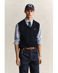 GANT - Classic Cotton Vest - Lyst