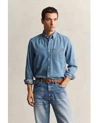 GANT - Regular Fit Denim Shirt - Lyst
