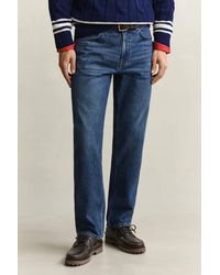 GANT - Straight Jeans Mid Worn In - Lyst