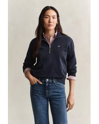 GANT - Shield Half Zip Sweatshirt - Lyst