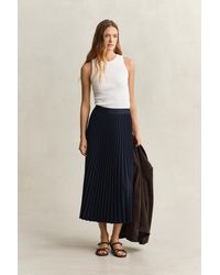 GANT - Pleated Midi Skirt - Lyst