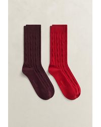 GANT - 2-Pack Cable Knit Socks Gift Box - Lyst