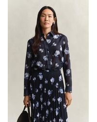 GANT - Floral Print Cotton Silk Shirt Evening - Lyst