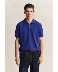 GANT - Contrast Piqué Polo Shirt - Lyst