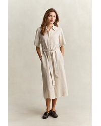GANT - Striped Linen Shirt Dress - Lyst