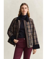 GANT - Check Waxed Jacket - Lyst